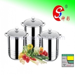 6pcs Capsuled Bottom Tall Stock Pot Set