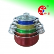 5pcs Stainless Steel Colorful Belly Casserole Set