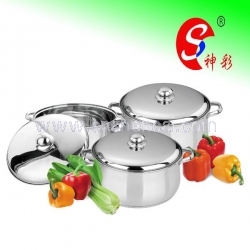 6pcs Capsuled Bottom Belly Stock Pot Sets with S/S Lid