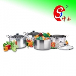 8pcs Shallow Stock Pot Set with Glass Lid