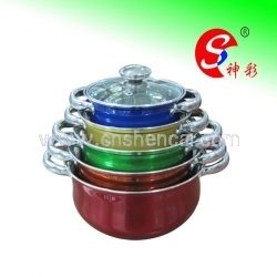 5pcs Stainless Steel Colorful Belly Casserole Set